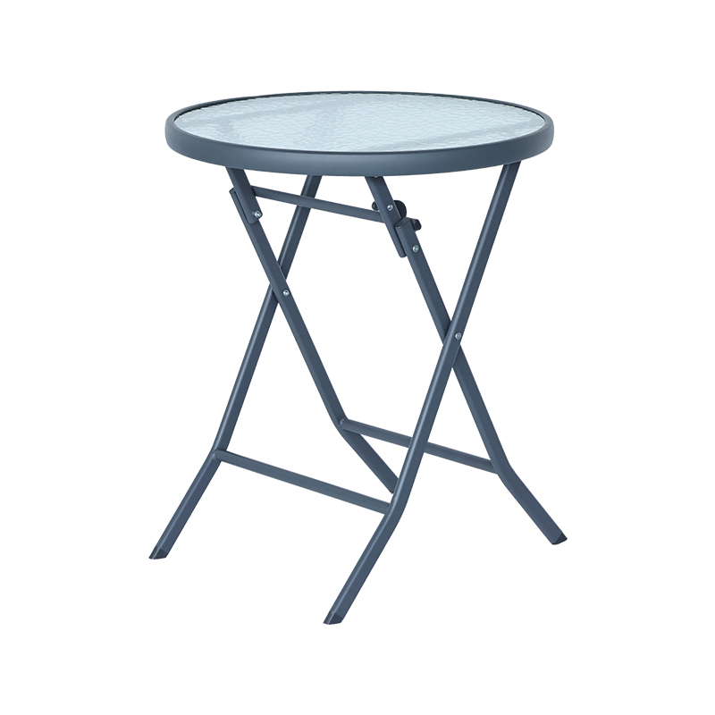 Tavolo da bistrot pieghevole rotondo in vetro temperato per esterni